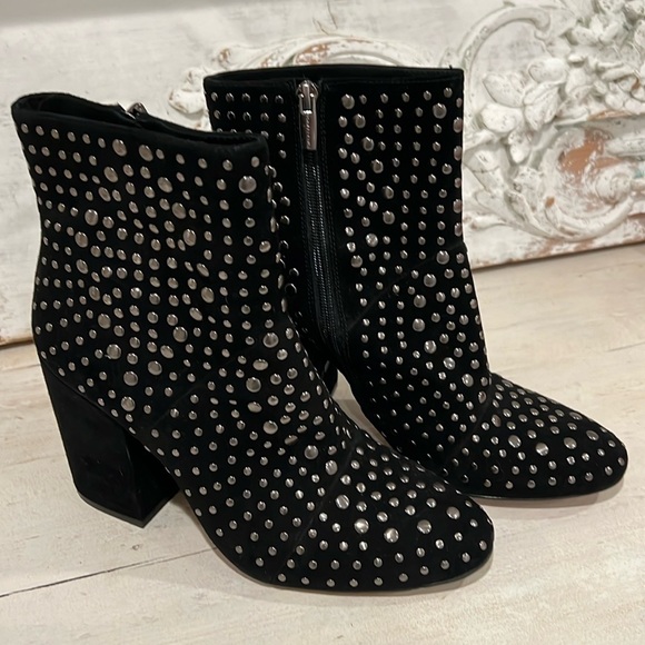 Vince Camuto Shoes - Vince Camuto Drista Black Suede Studded Bootie